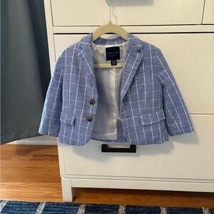 Janie and Jack Blue and White Blazer. Linen blend. Perfect for summer!